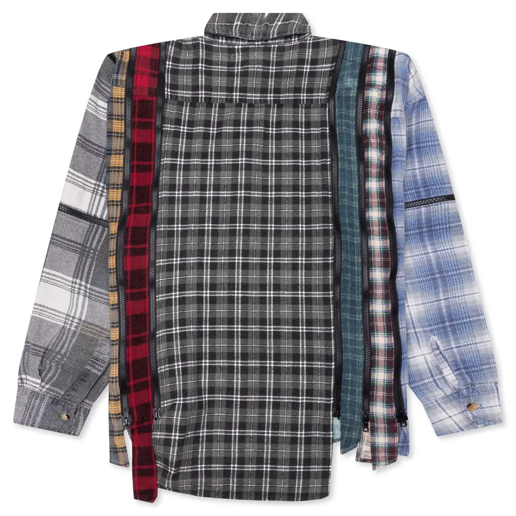 7 Cuts Zipped Wide Shirt - Assorted