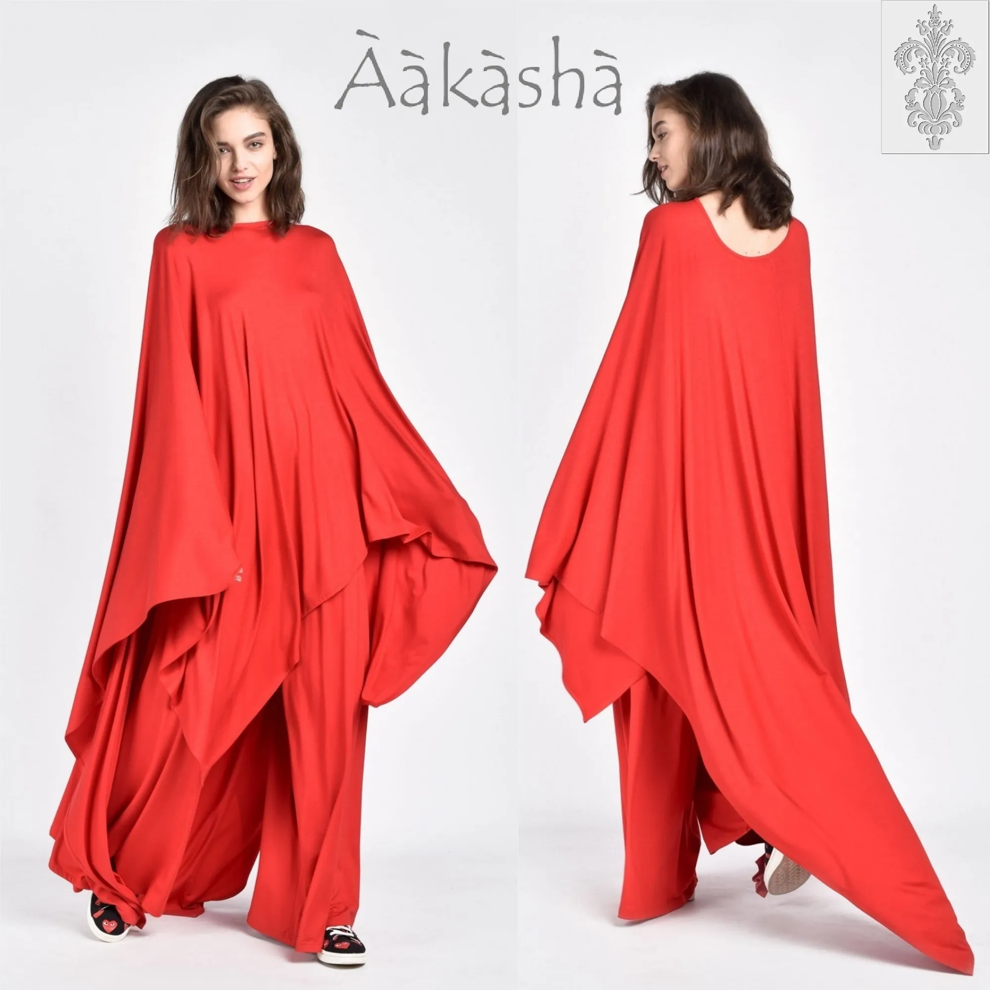 Aakasha  |Plain Long Handmade Oversized Bold Asymmetry Tunics