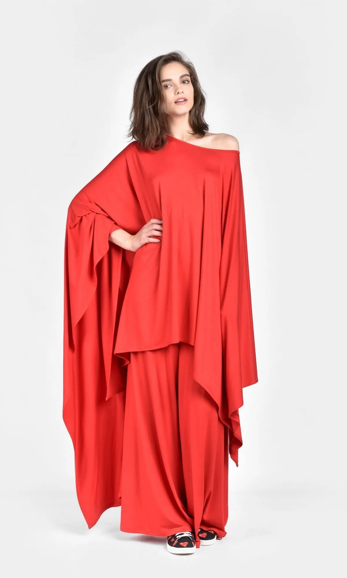 Aakasha  |Plain Long Handmade Oversized Bold Asymmetry Tunics