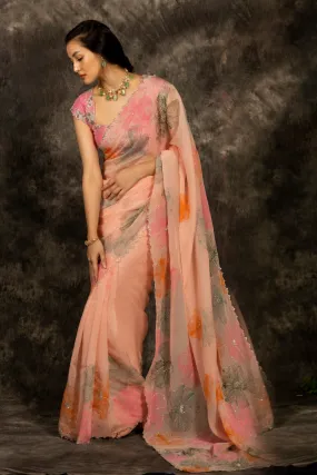 Aanya Saree- Coral