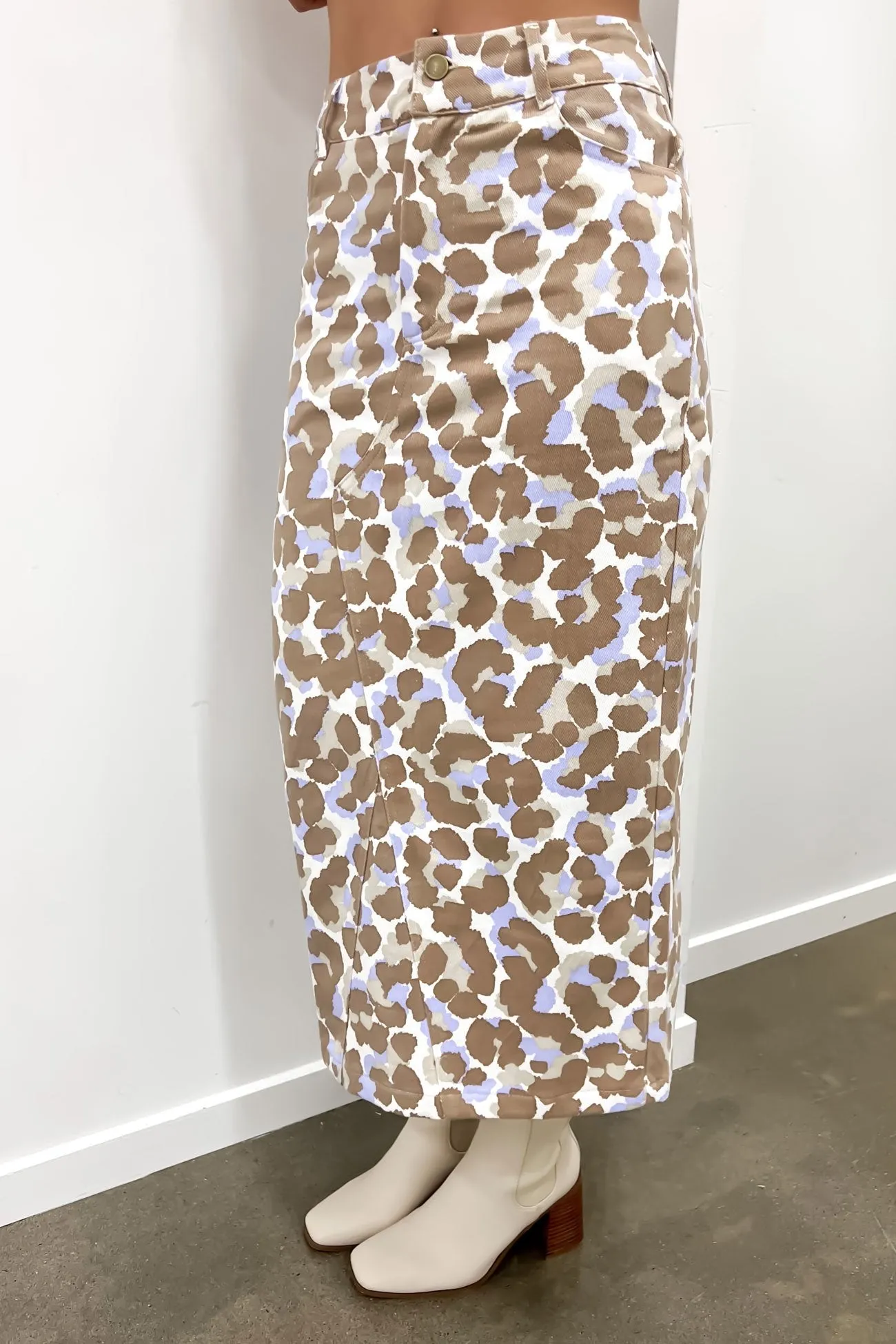 Abbie Skirt Toffee Leopard