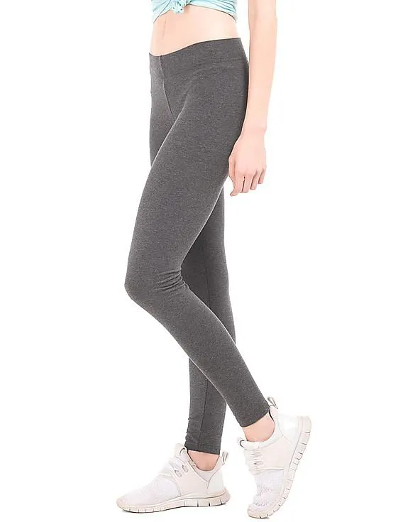 Aeropostale Heathered Cotton Stretch Leggings