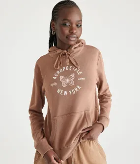 Aeropostale Womens' Aeropostale New York Butterfly Pullover Hoodie - Brown - Size XXL - Cotton - Teen Fashion & Clothing Cinnamo