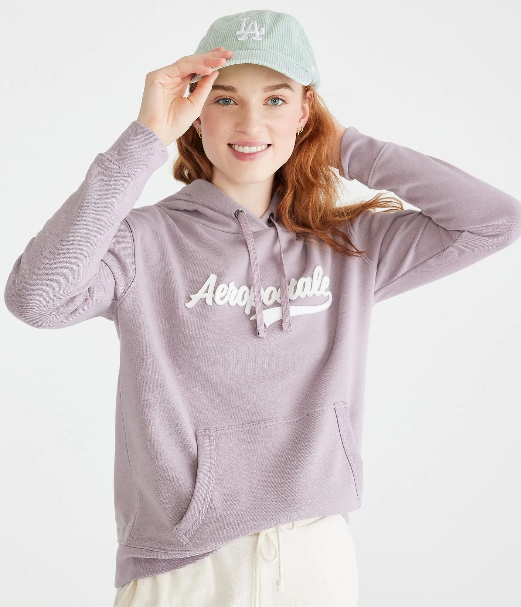 Aeropostale Womens' Aeropostale Script Pullover Hoodie - Light Purple - Size M - Cotton - Teen Fashion & Clothing Lavender Escap