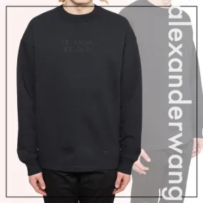 Alexander Wang  |Crew Neck Unisex Street Style Long Sleeves Plain Cotton