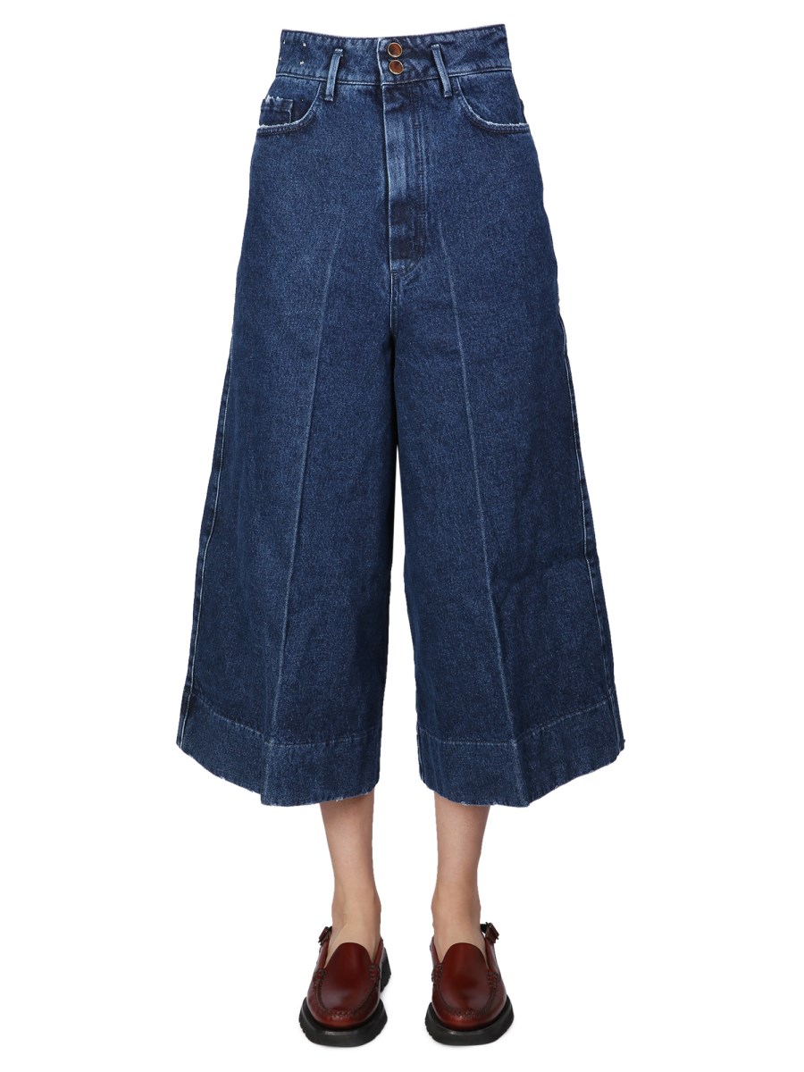 ALYSI    WIDE LEG COTTON DENIM JEANS