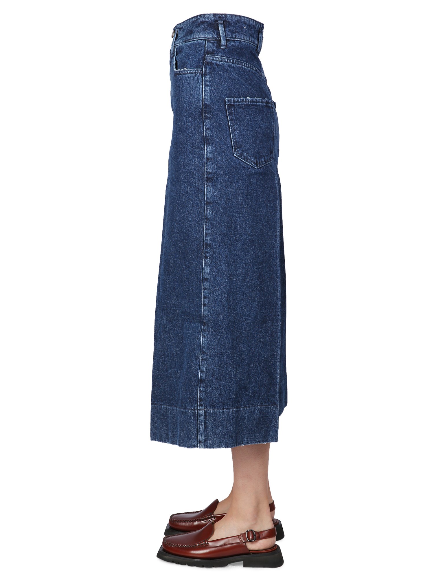 ALYSI    WIDE LEG COTTON DENIM JEANS