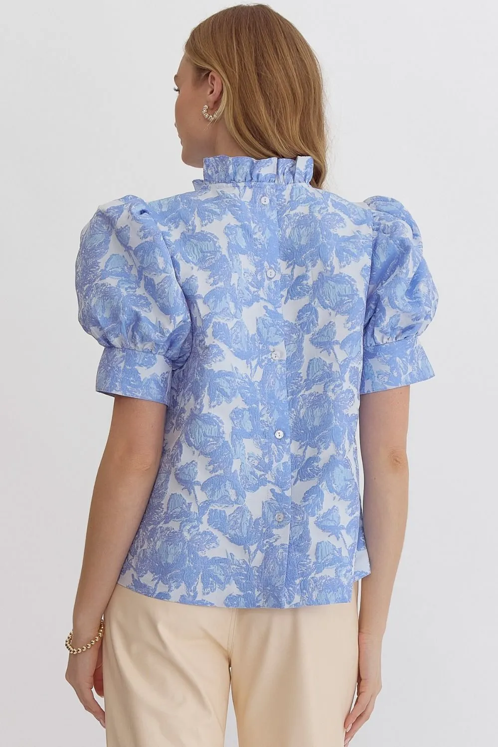 April Flowers Top - Blue