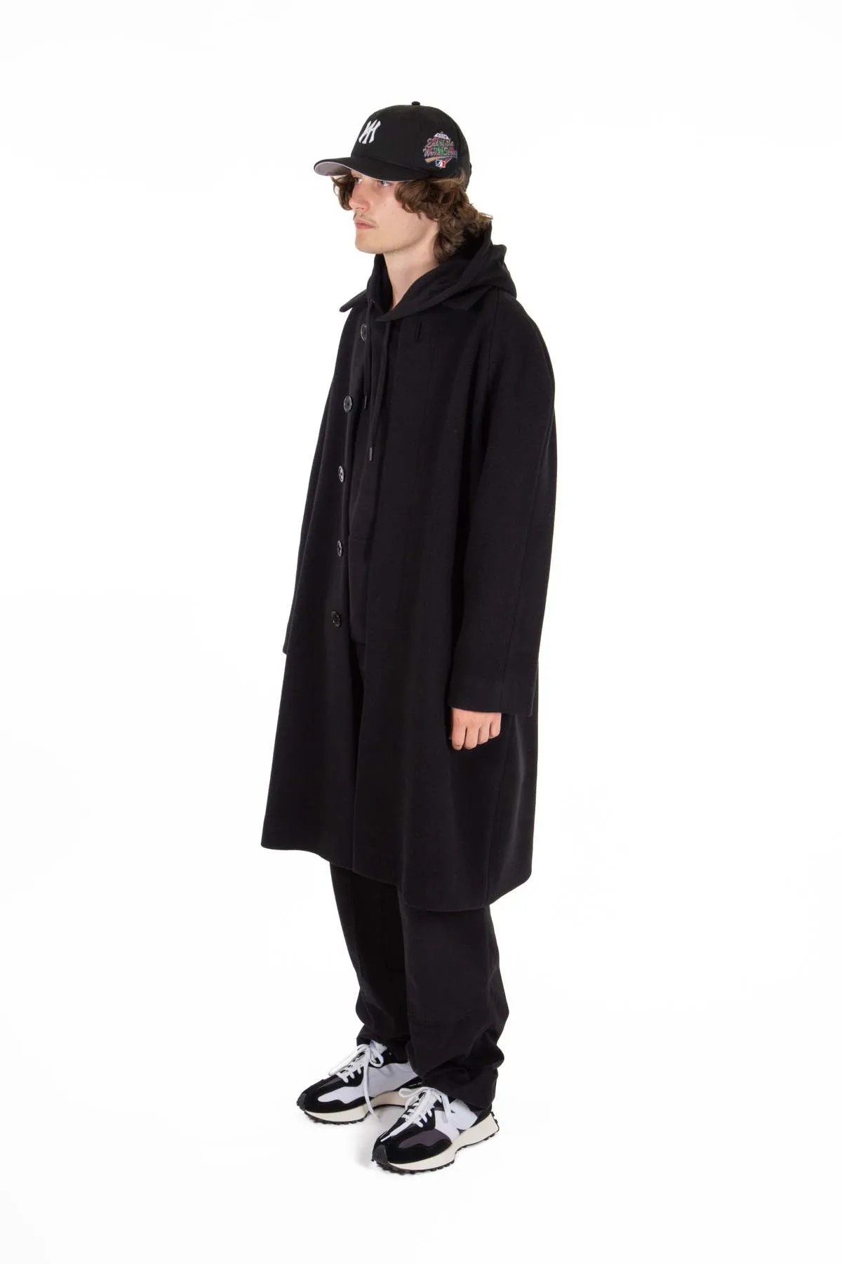 Archive Long Wool Coat - Black