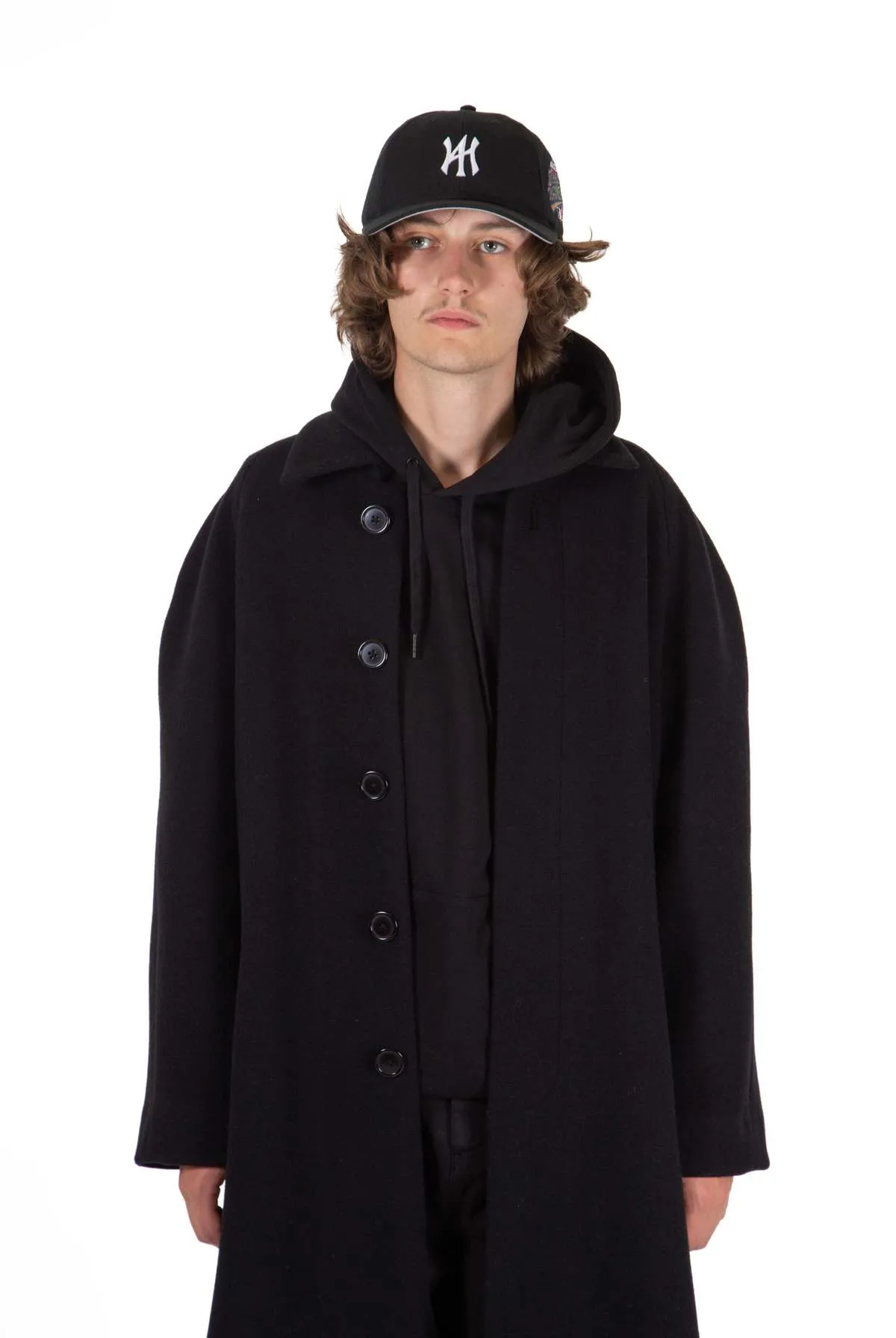 Archive Long Wool Coat - Black