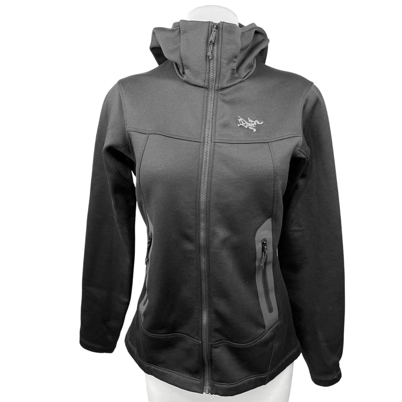 Arc'teryx Arenite Women's Black Fleece Zip Up Hooded Hoodie Jacket Coat Size M