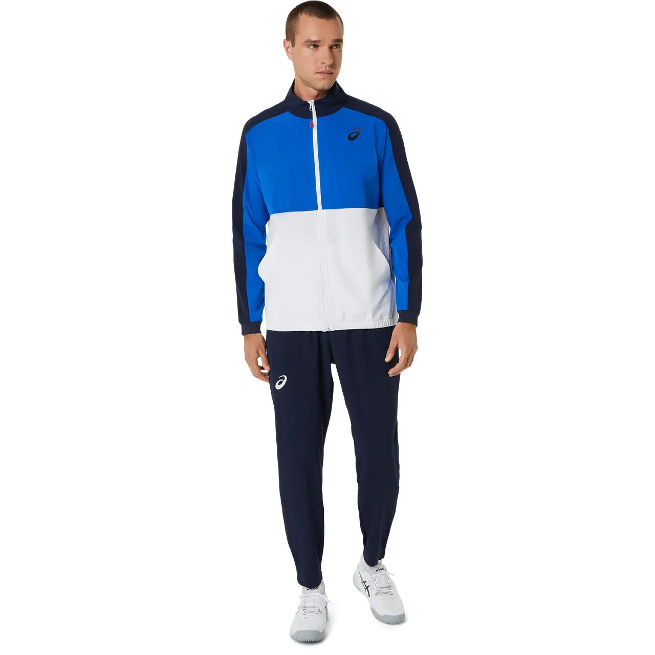 Asics Jacket Match Heren Blauw Wit