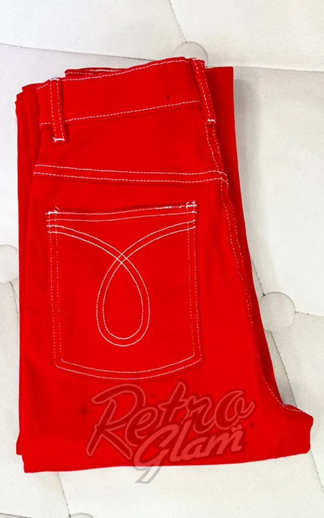 Astro Bettie Midge Classic Reproduction Jeans in Red