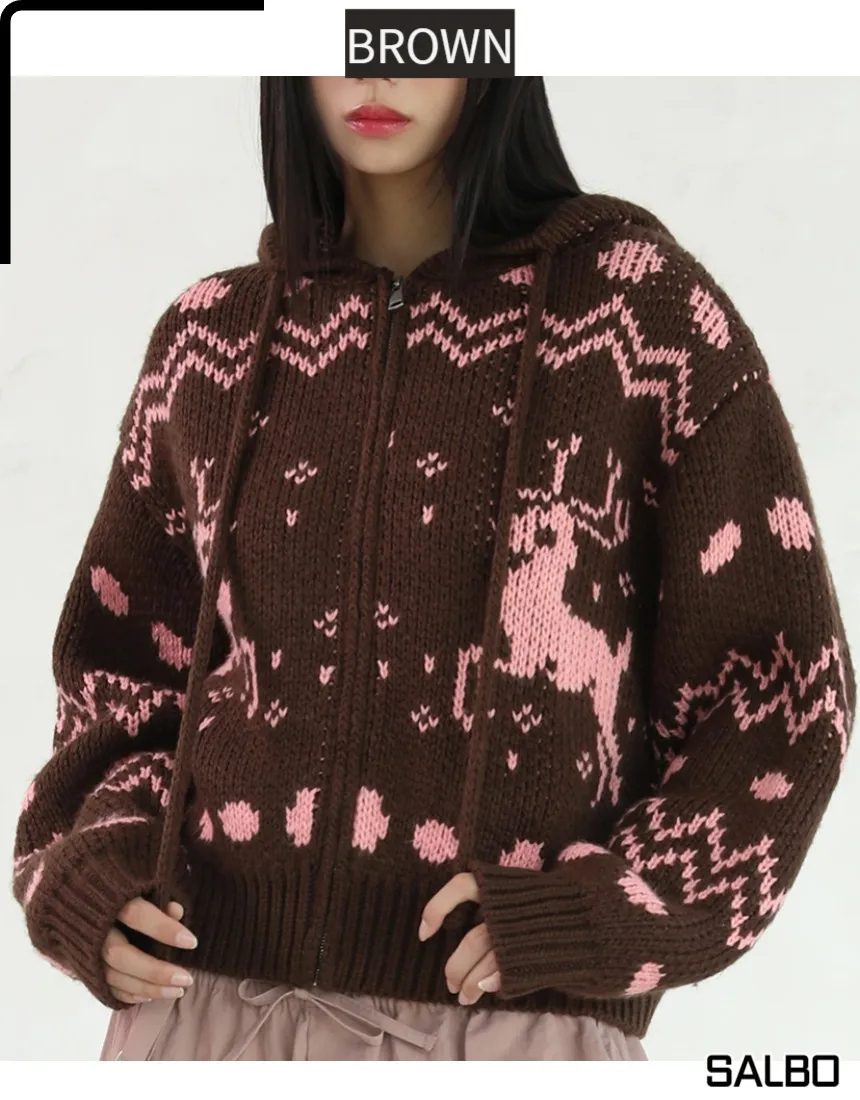 AVANDRESS  |Casual Style Street Style Long Sleeves Other Animal Patterns