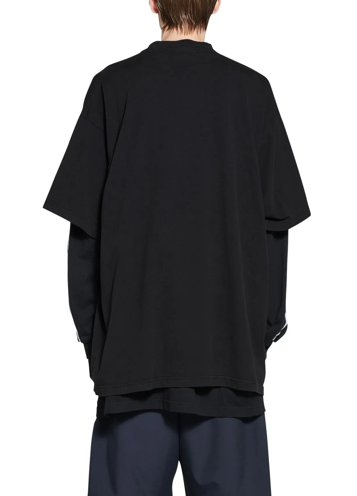 BALENCIAGA  |Crew Neck Unisex Street Style Collaboration Bi-color Cotton