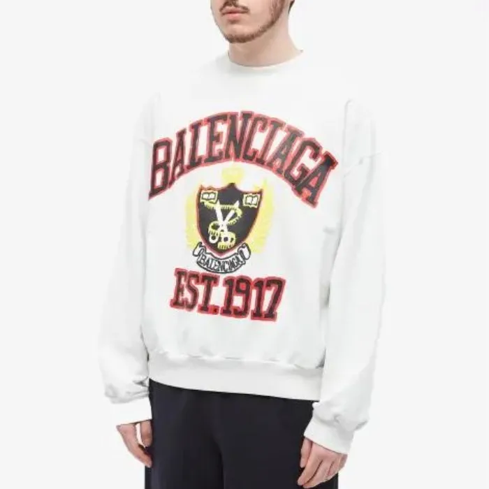 BALENCIAGA  |Crew Neck Unisex Street Style Long Sleeves Plain Cotton