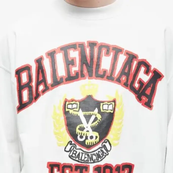 BALENCIAGA  |Crew Neck Unisex Street Style Long Sleeves Plain Cotton