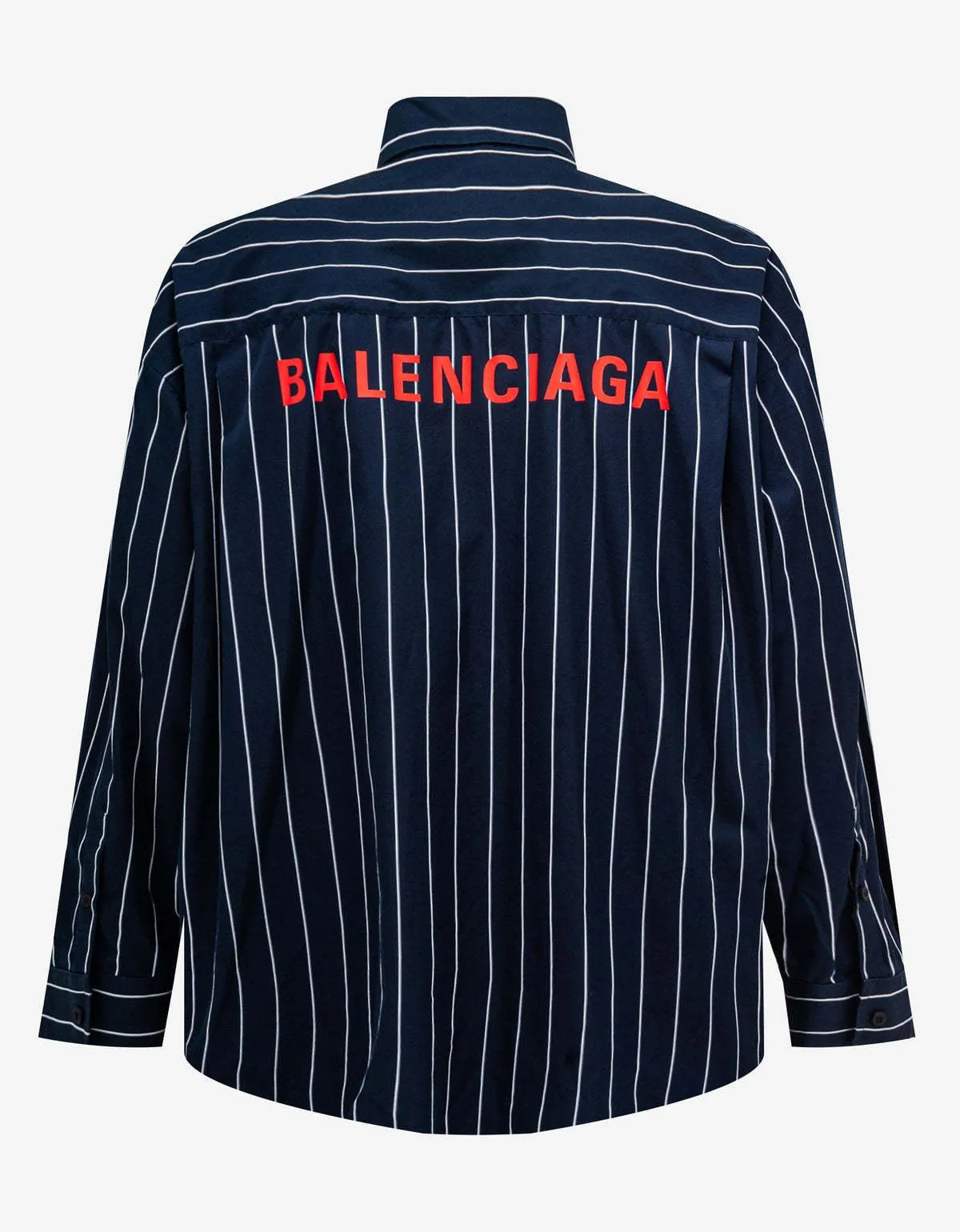 BALENCIAGA  |Stripes Cotton Oversized Logo Luxury