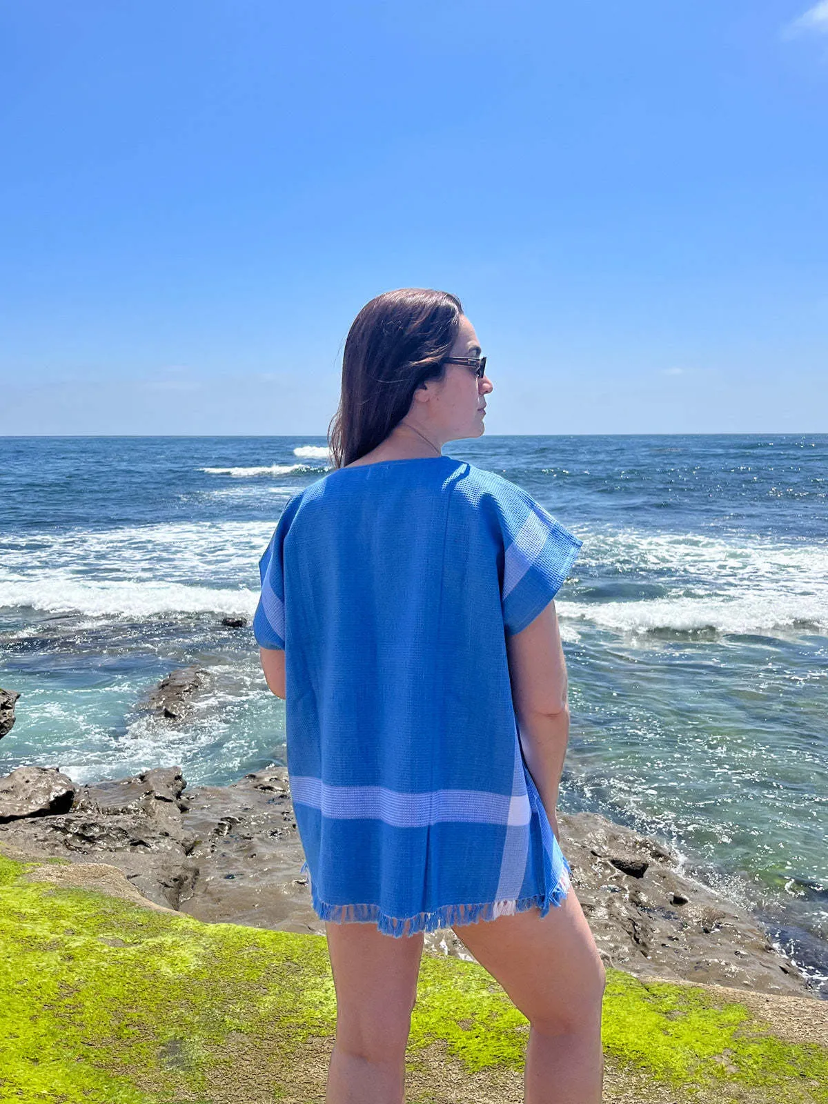 Beach Poncho - Blue