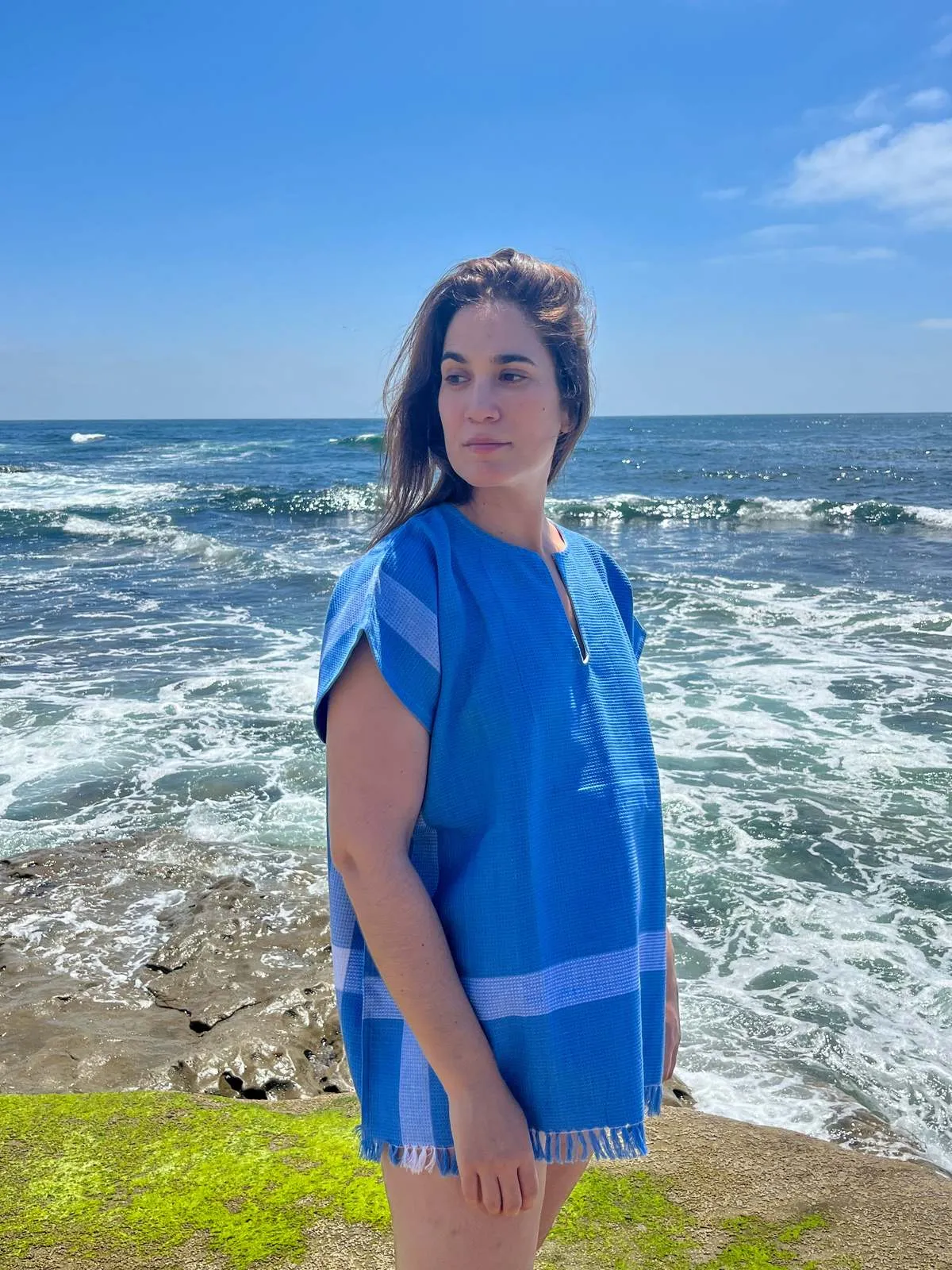 Beach Poncho - Blue