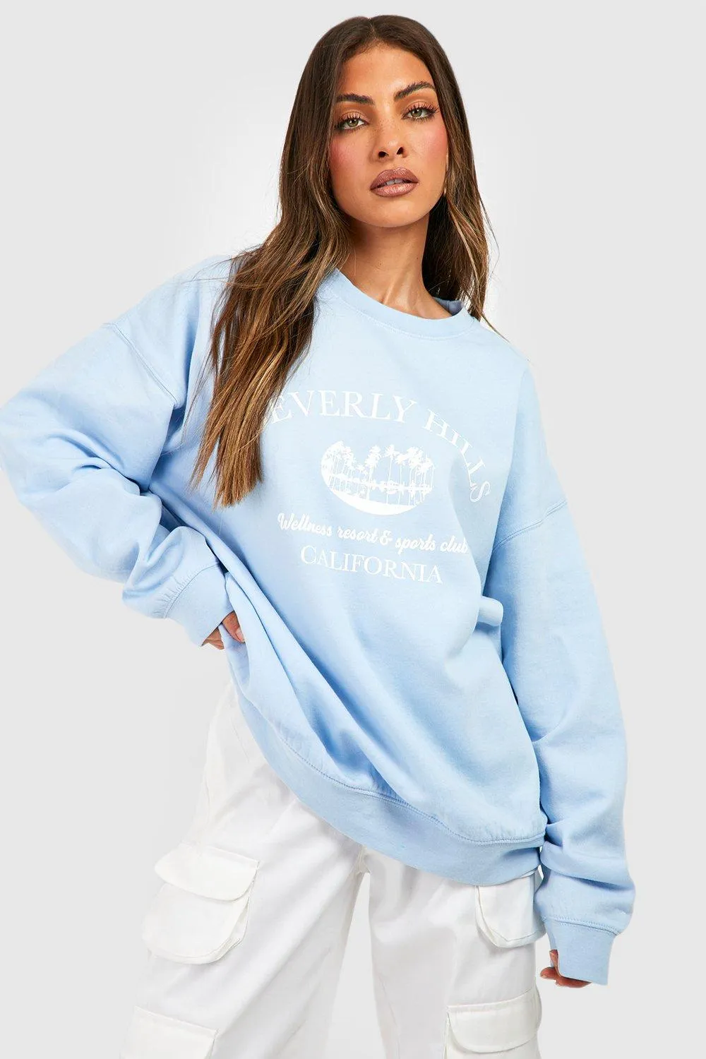 Beverly Hills Slogan Oversized Sweater