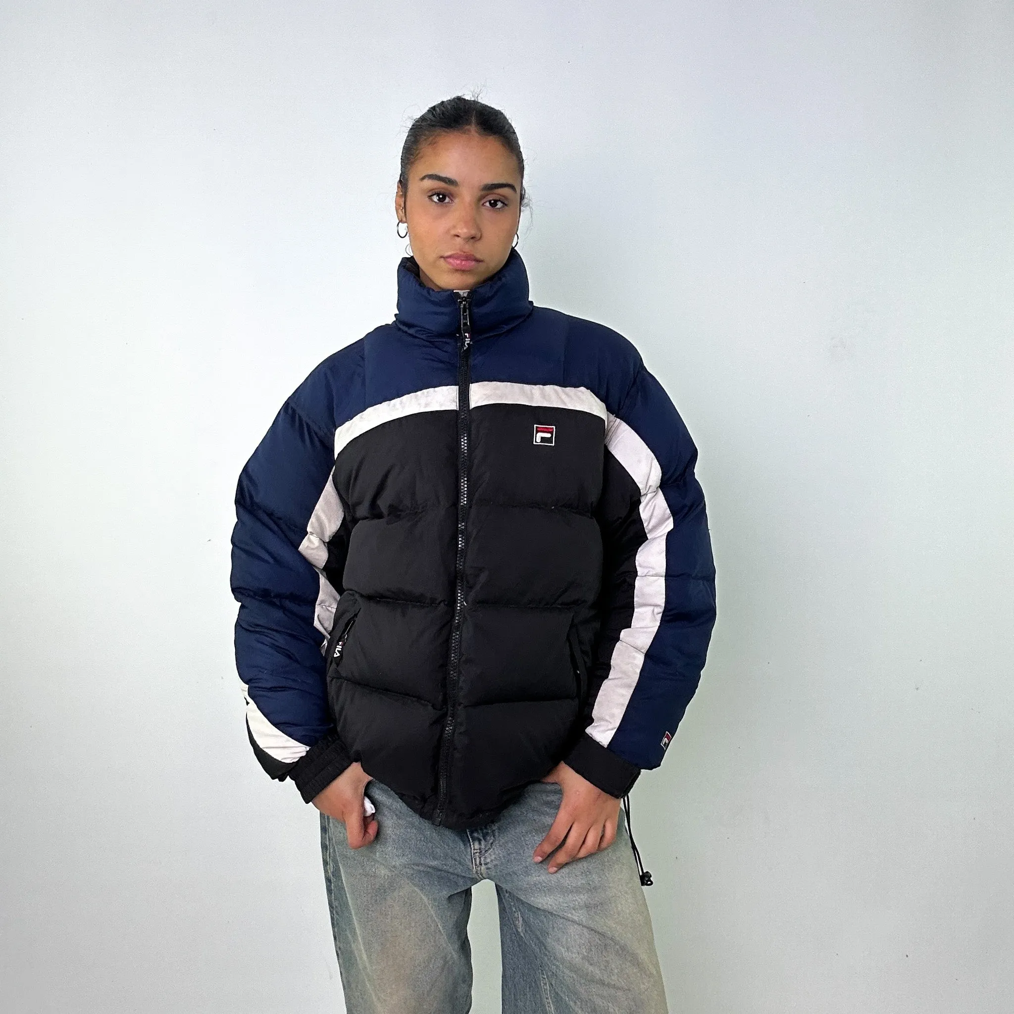 Black 90s FILA Puffer Jacket Coat (M)