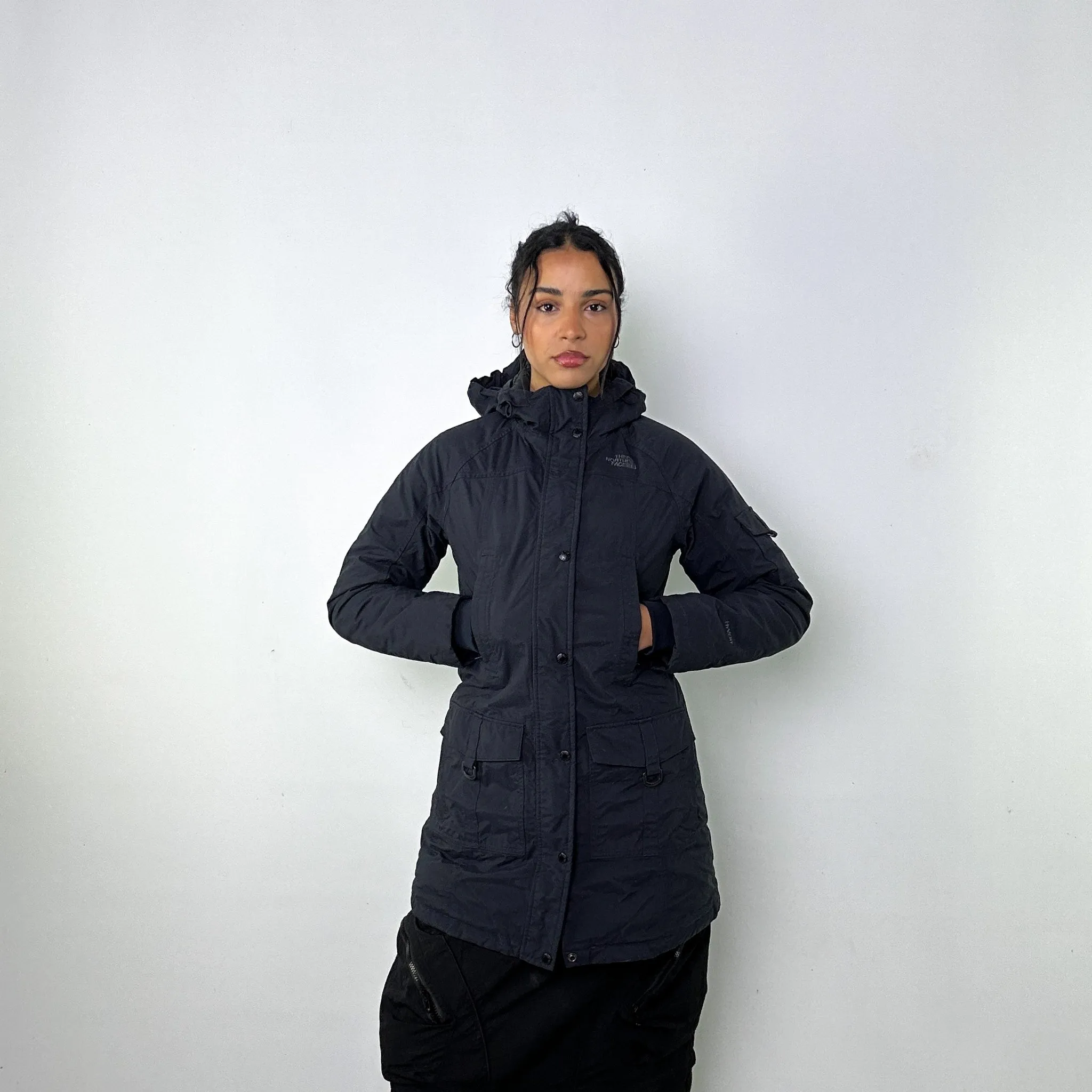 Black 90s The North Face Hyvent Puffer Jacket Coat (S)