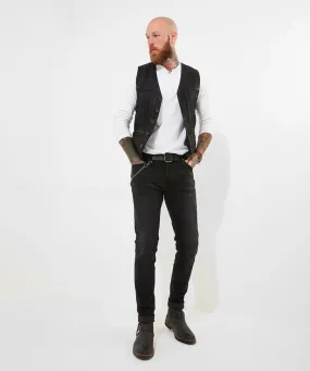 Black Leather Waistcoat