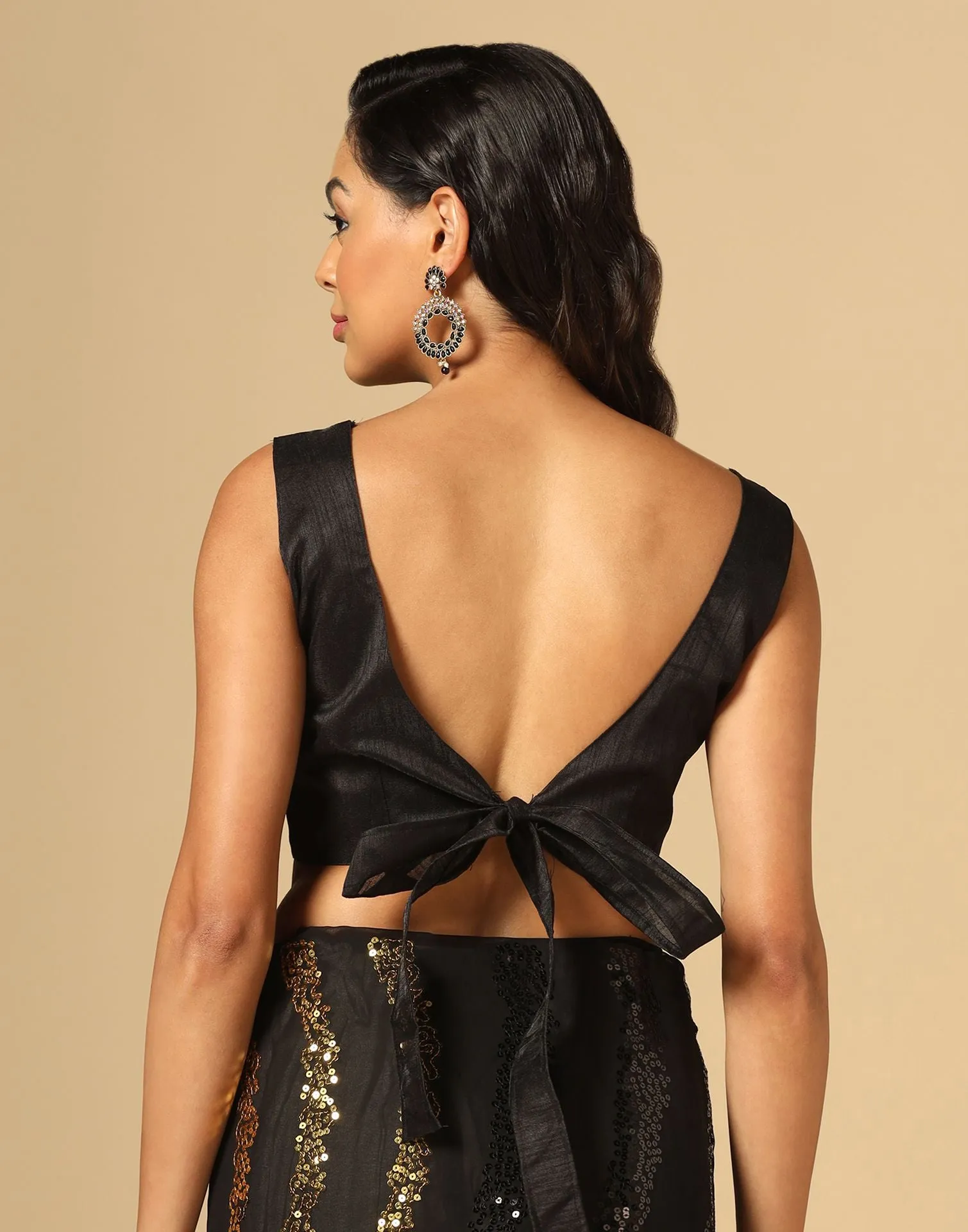 Black Sequence Saree