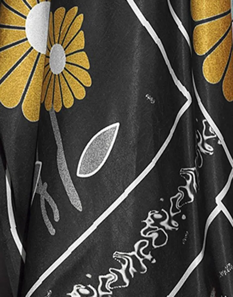 Black Silk Printed Sarees