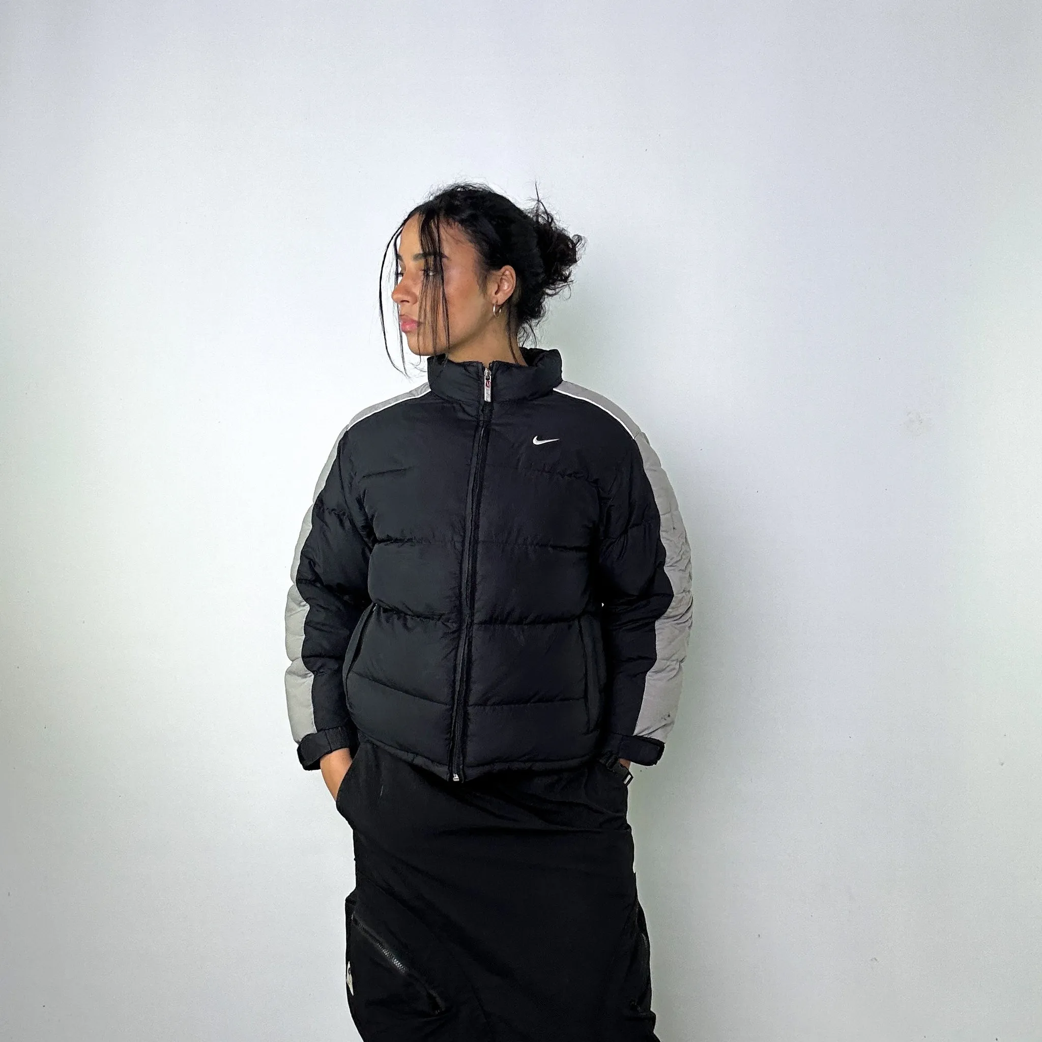 Black y2ks NIKE Puffer Jacket Coat (M)