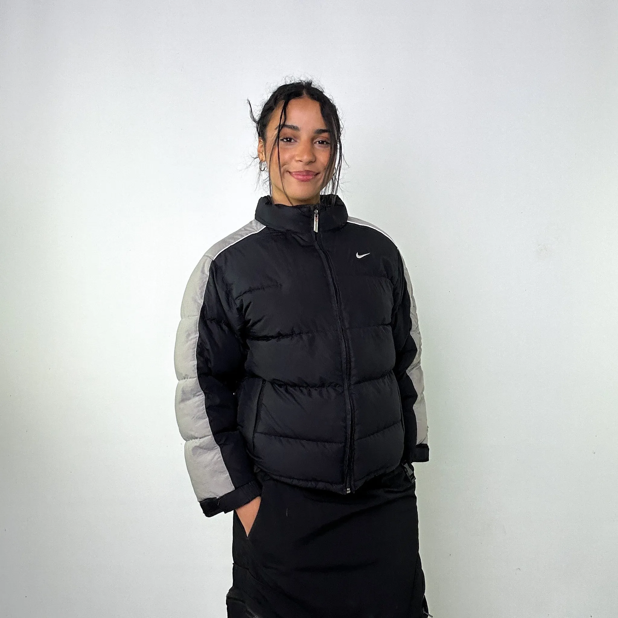 Black y2ks NIKE Puffer Jacket Coat (M)