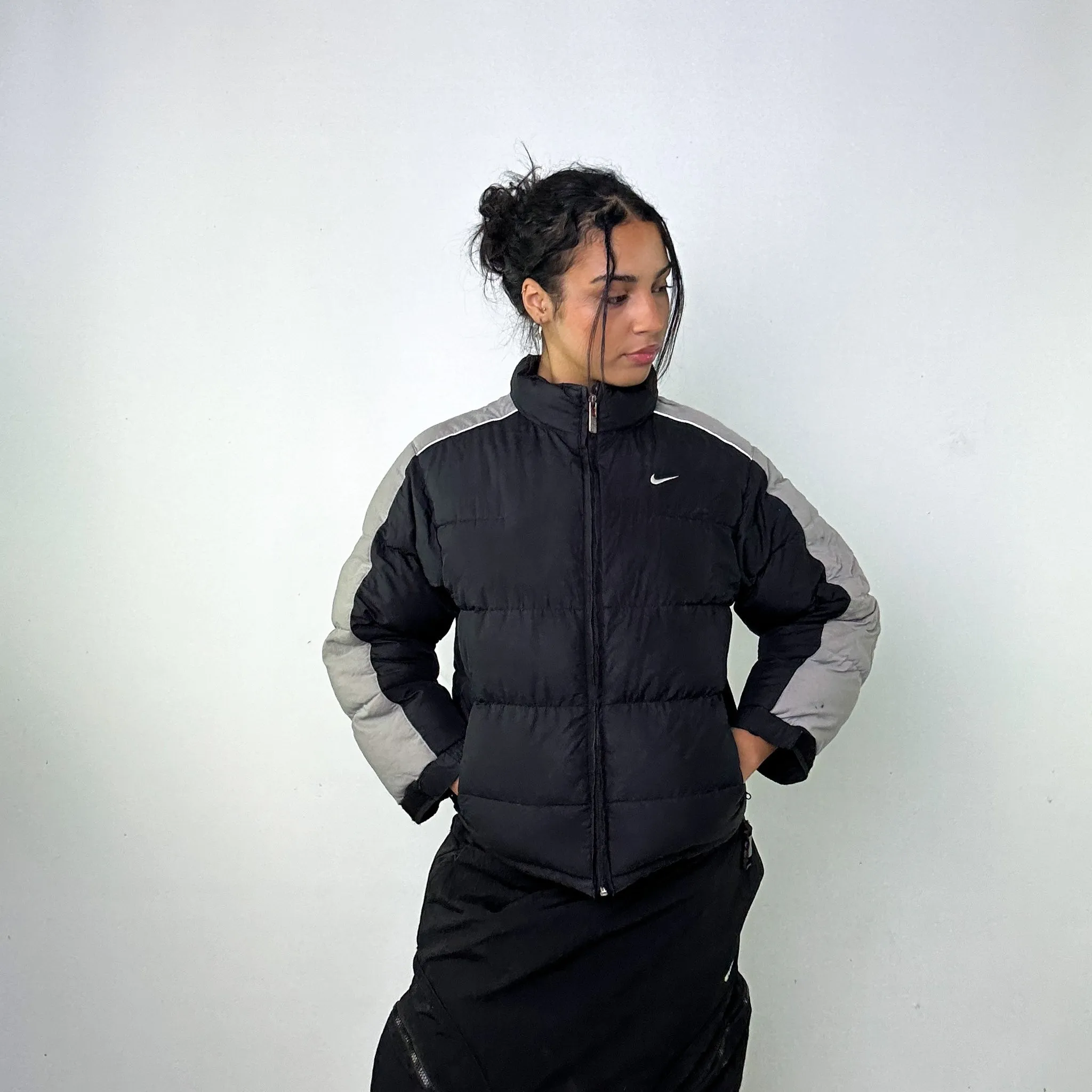 Black y2ks NIKE Puffer Jacket Coat (M)