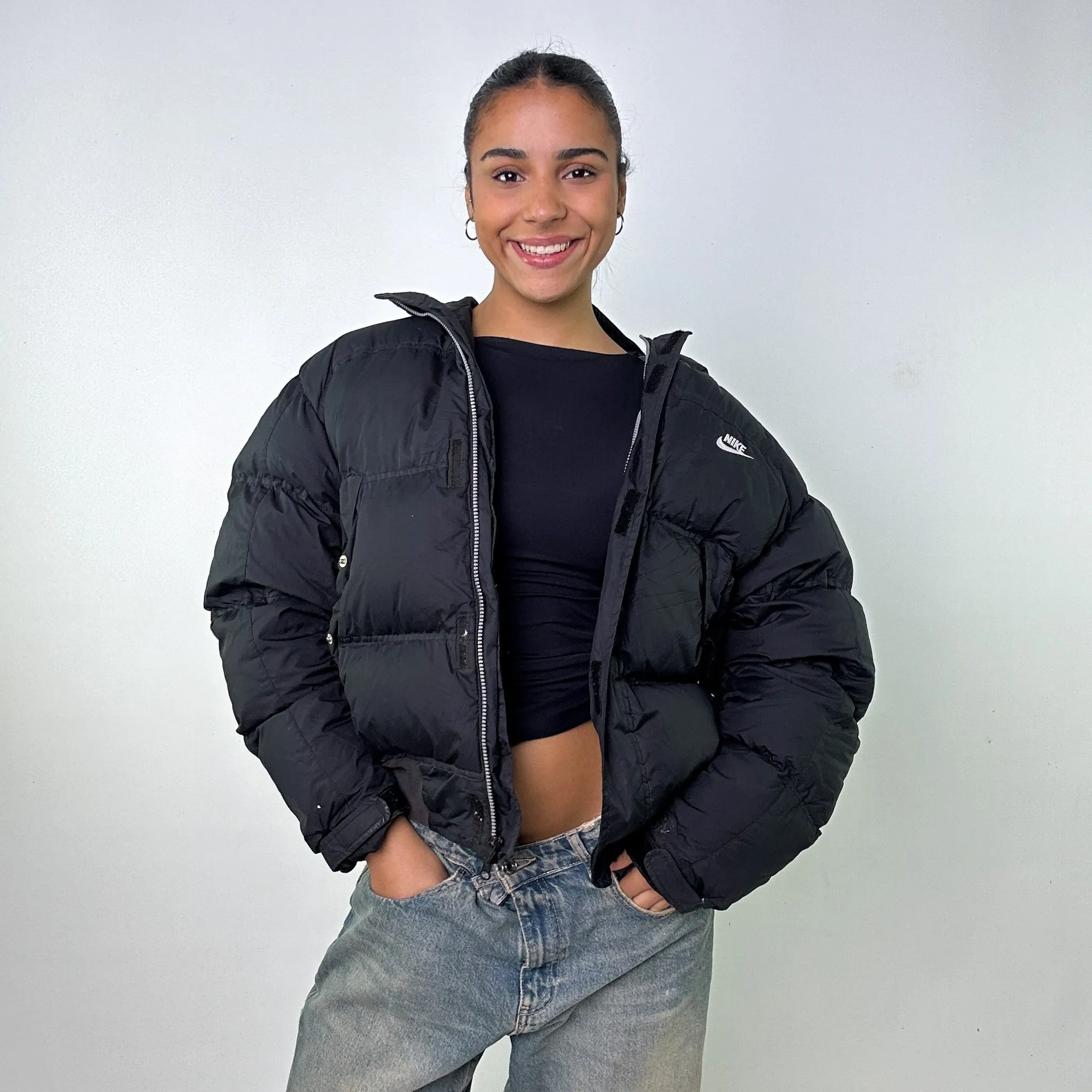 Black y2ks NIKE Puffer Jacket Coat (S)