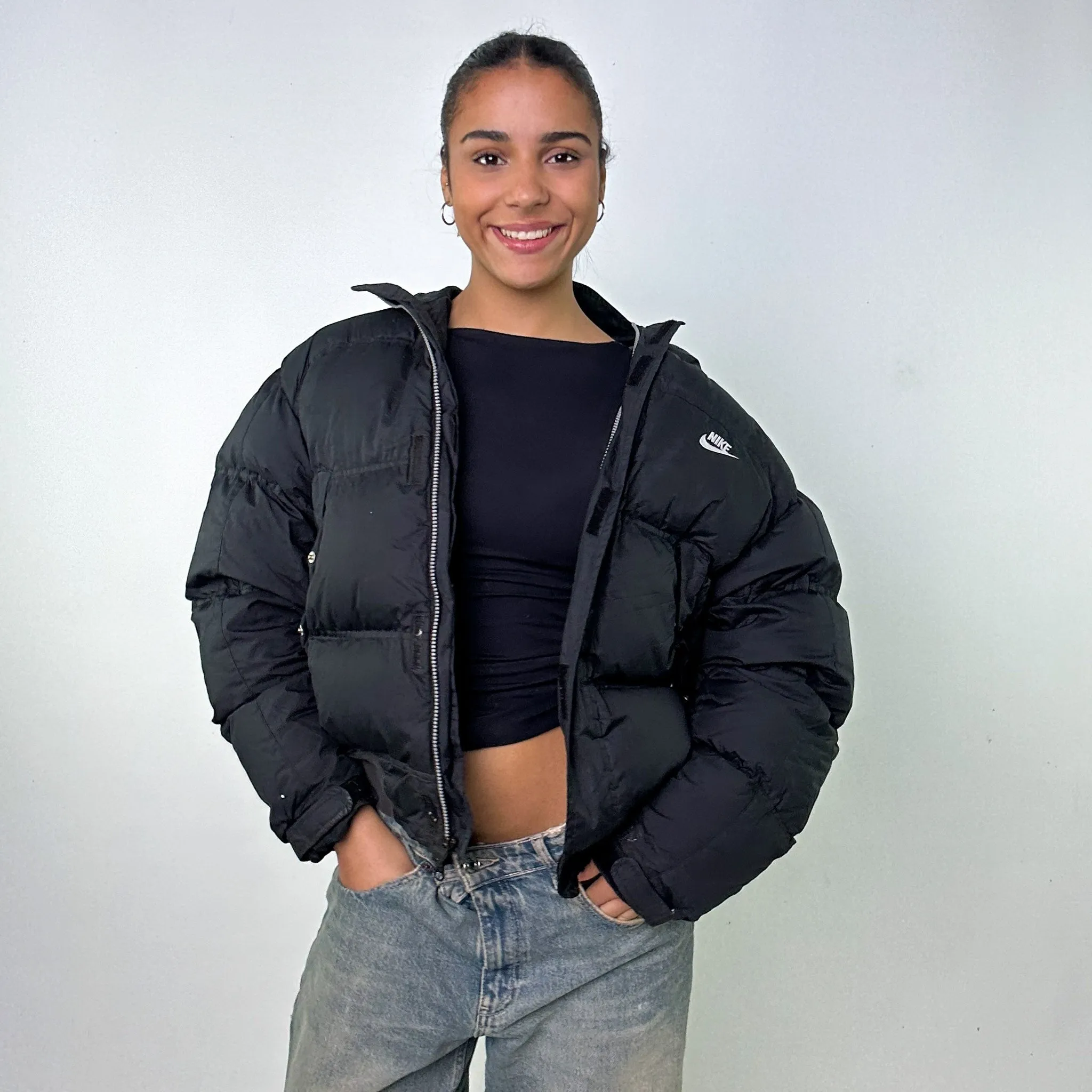 Black y2ks NIKE Puffer Jacket Coat (S)