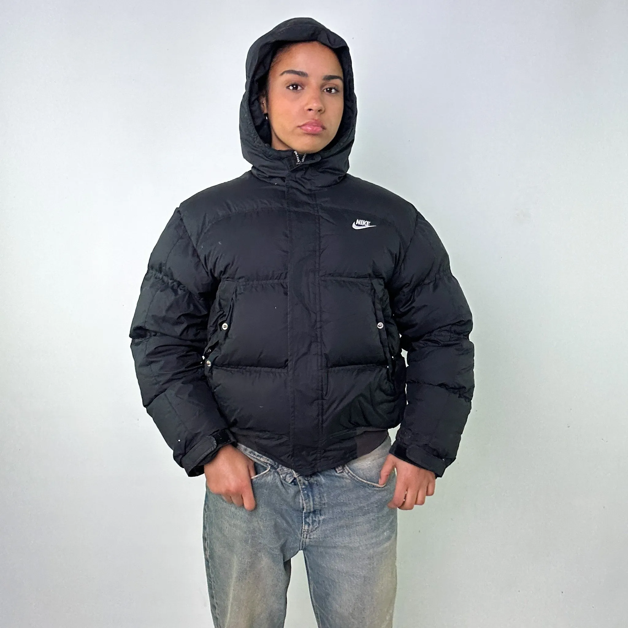 Black y2ks NIKE Puffer Jacket Coat (S)