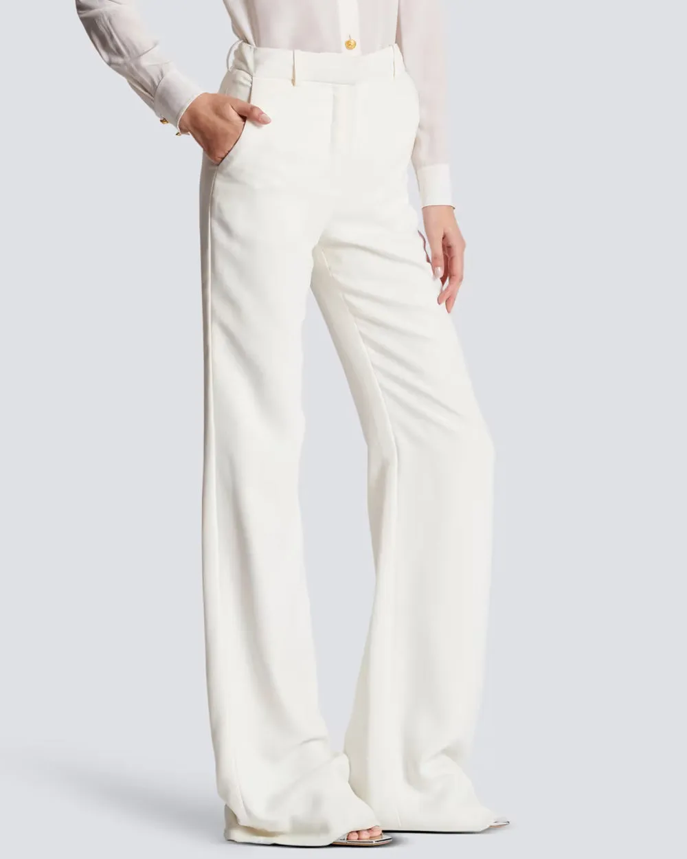 Blanc High Rise Crepe Flare Pant