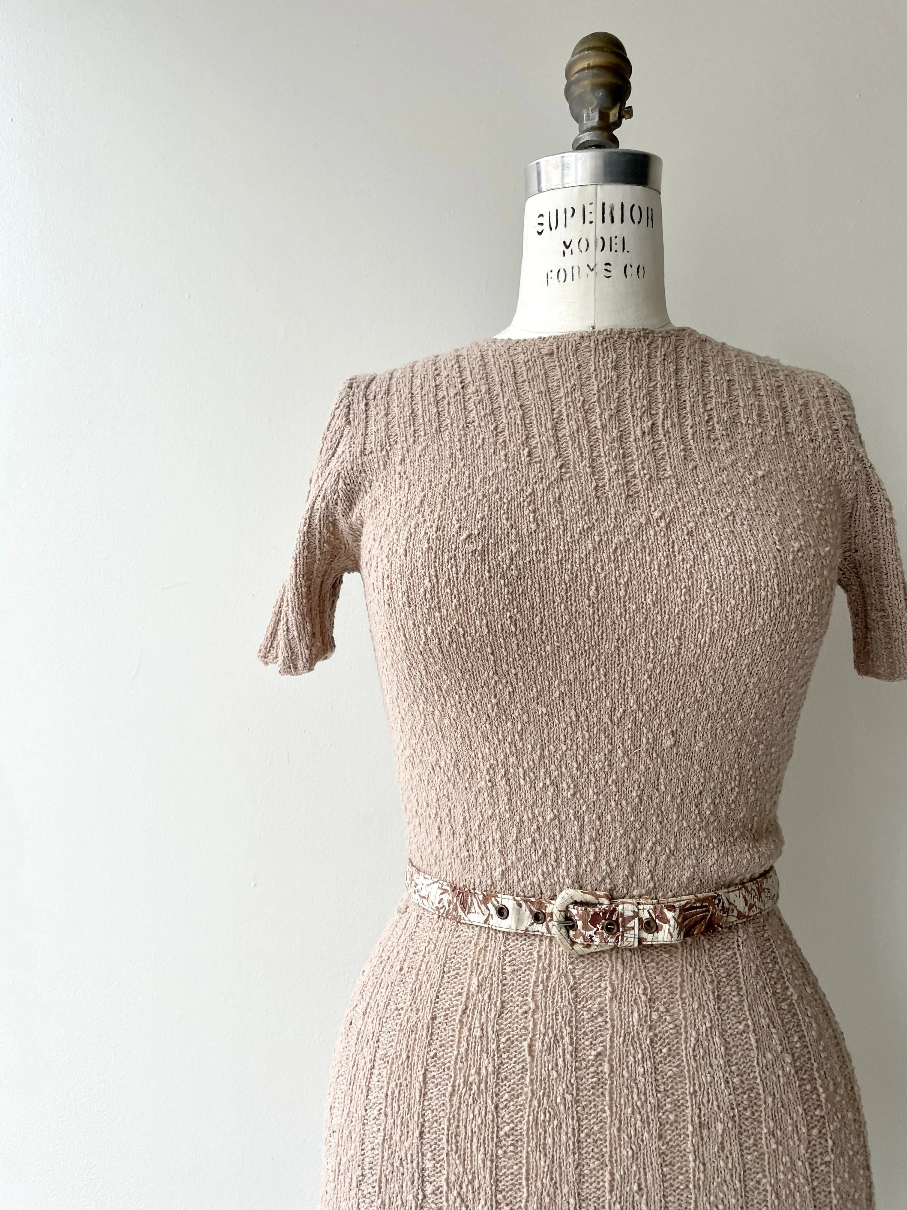 Blush Boucle Wool Dress