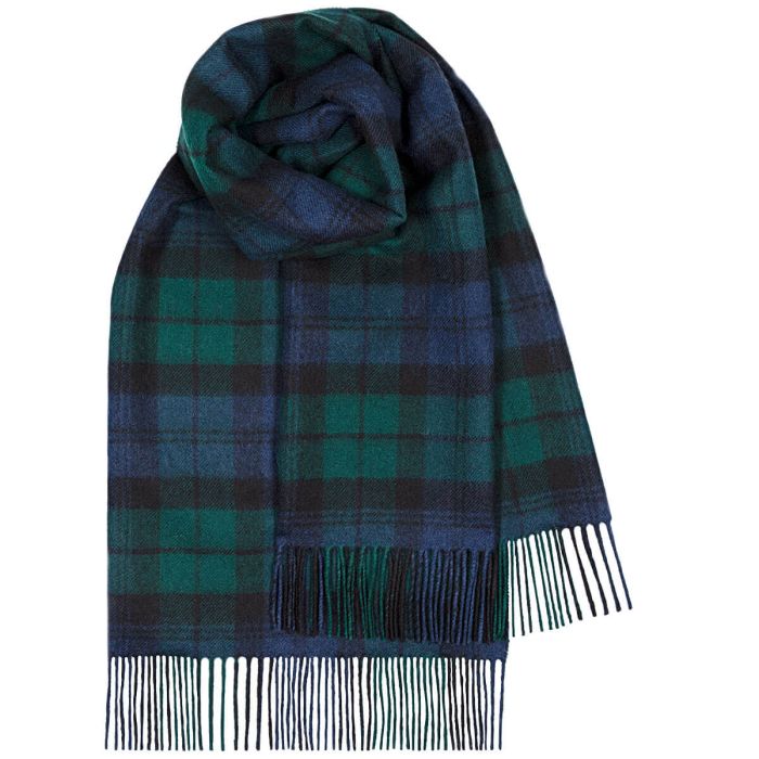 Bobbie Black Watch Modern Tartan Lambswool Stole