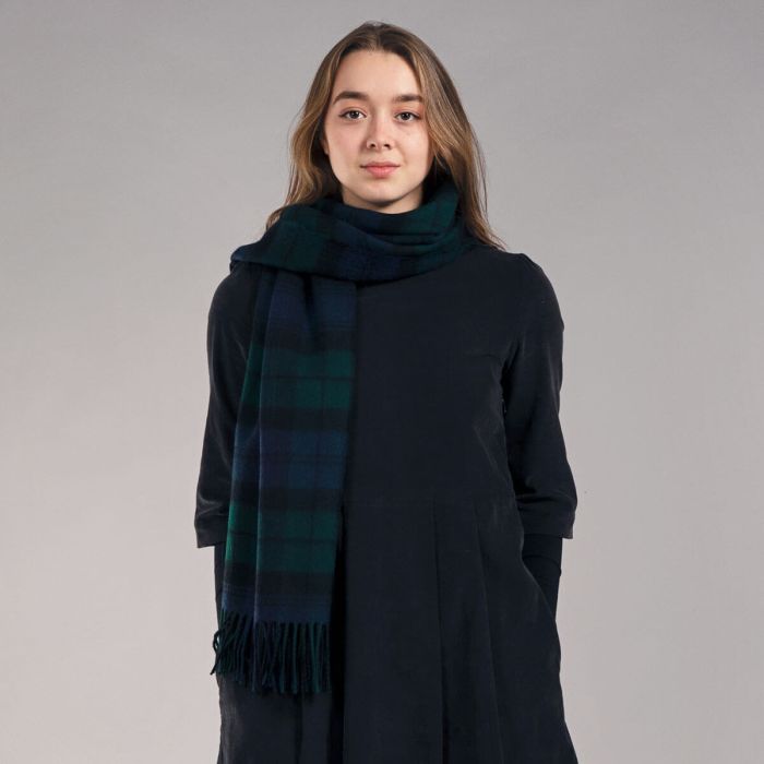 Bobbie Black Watch Modern Tartan Lambswool Stole