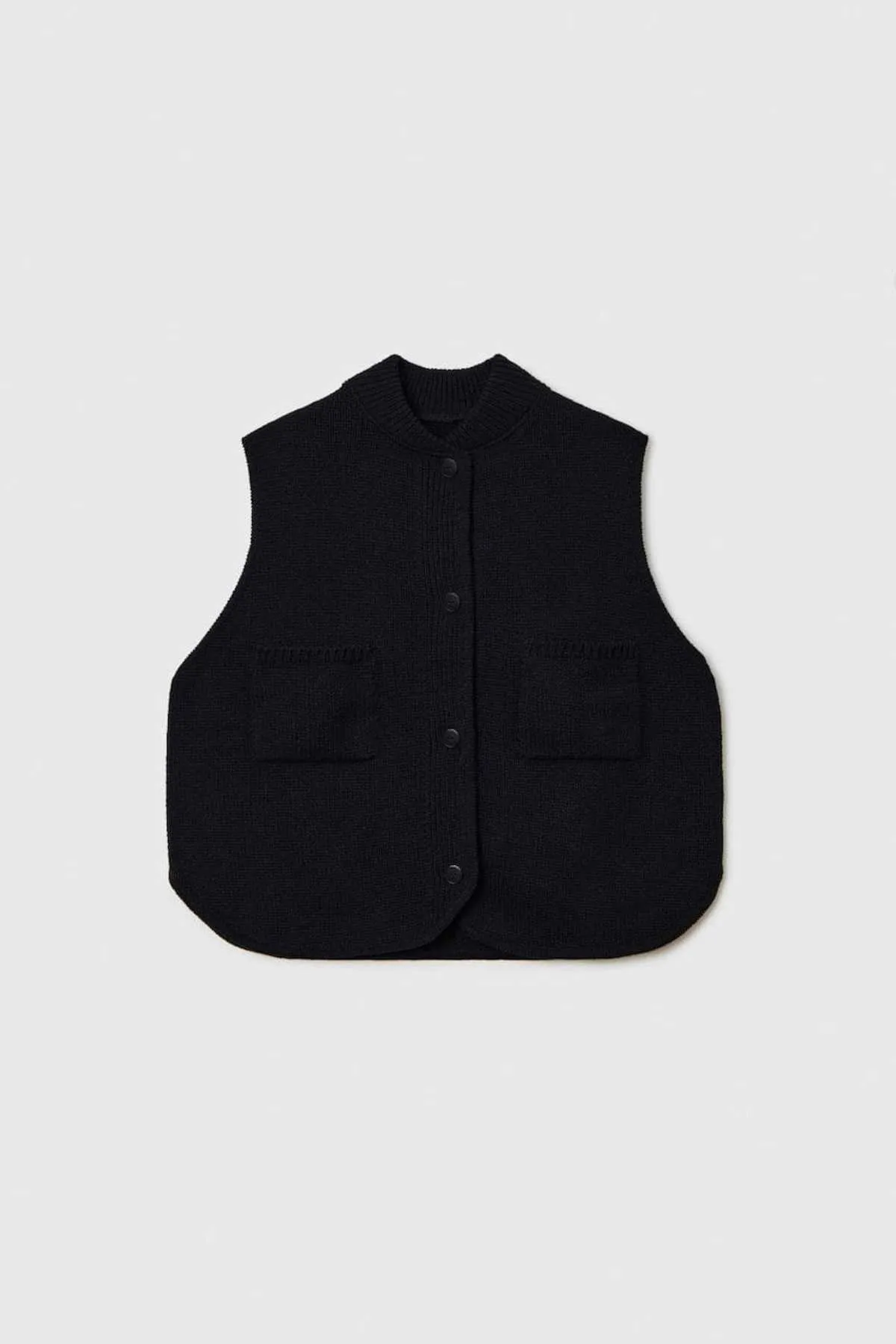 Boxy Cotton Waistcoat - Black