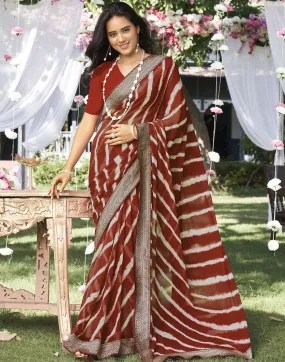 Brown Printed Saree