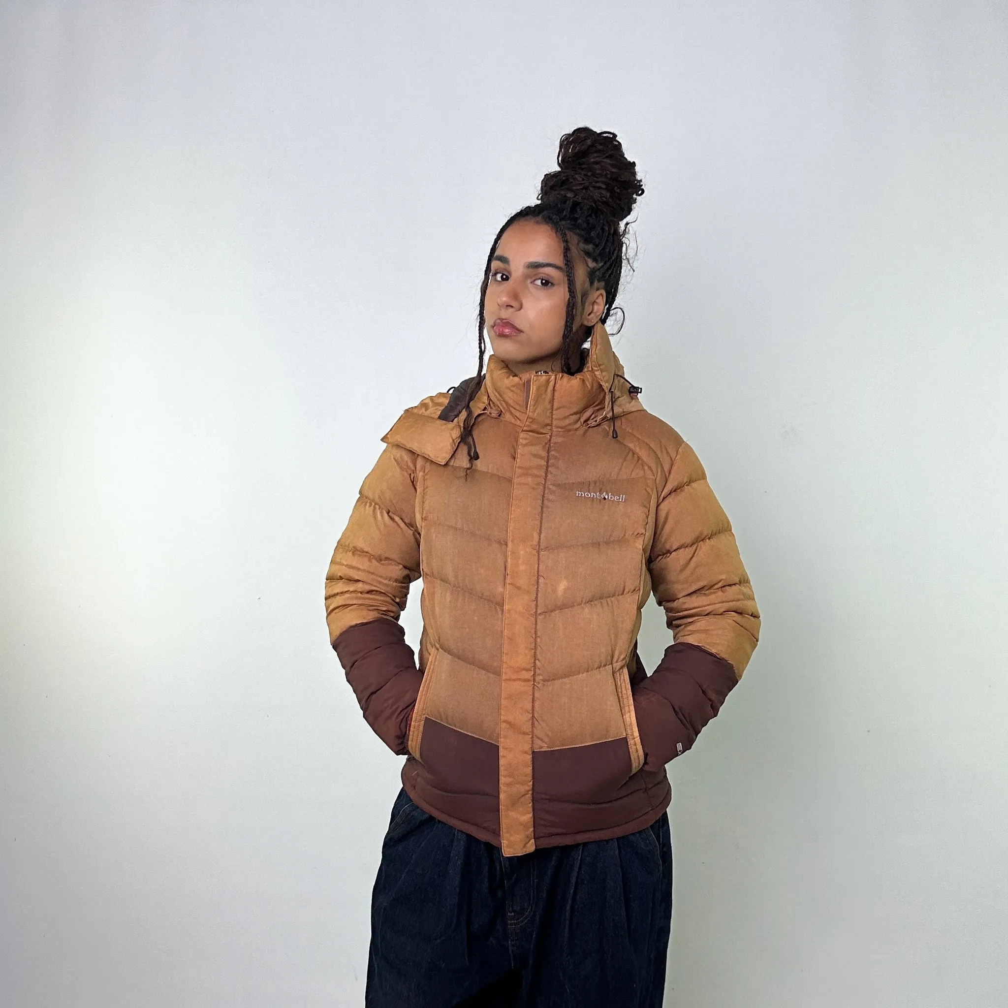 Brown y2ks Mont Bell Puffer Jacket Coat (M)