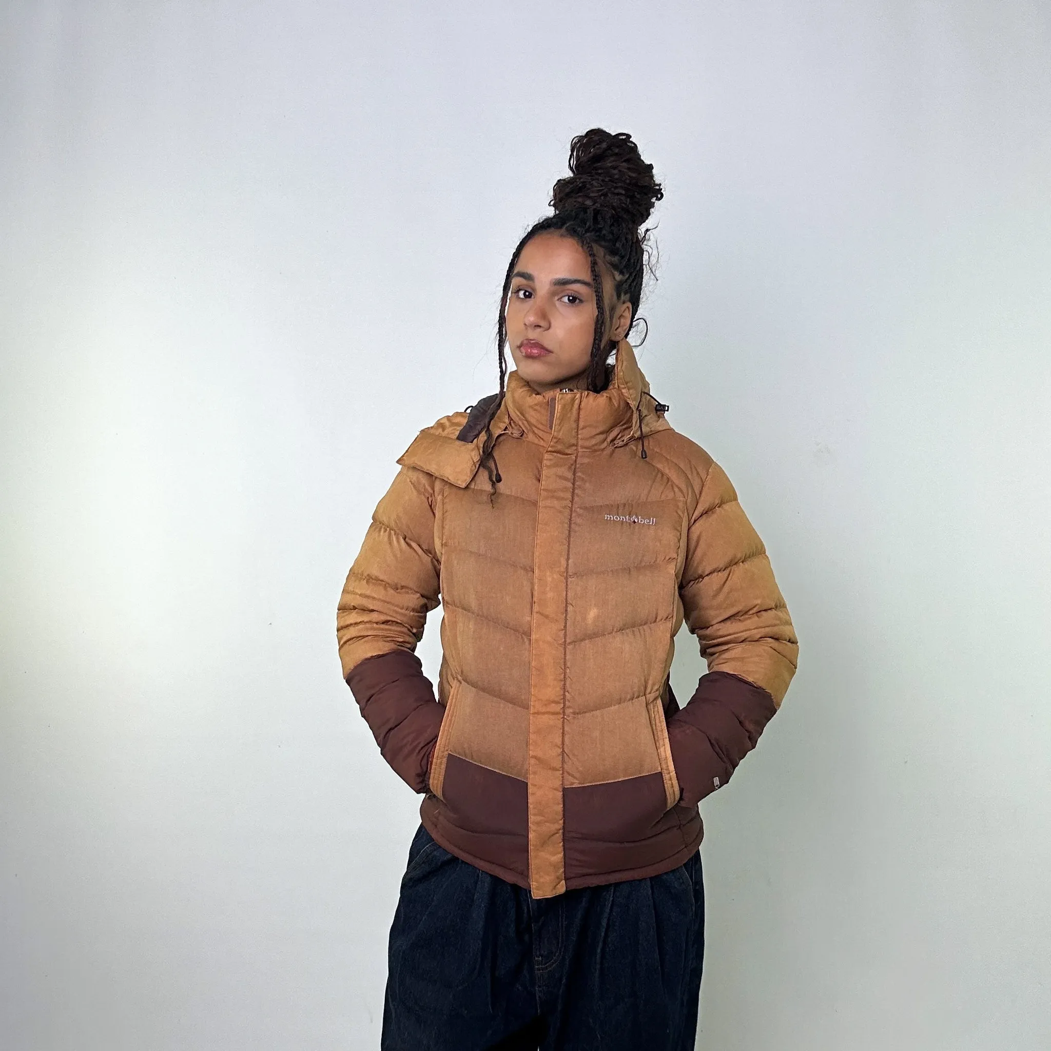 Brown y2ks Mont Bell Puffer Jacket Coat (M)