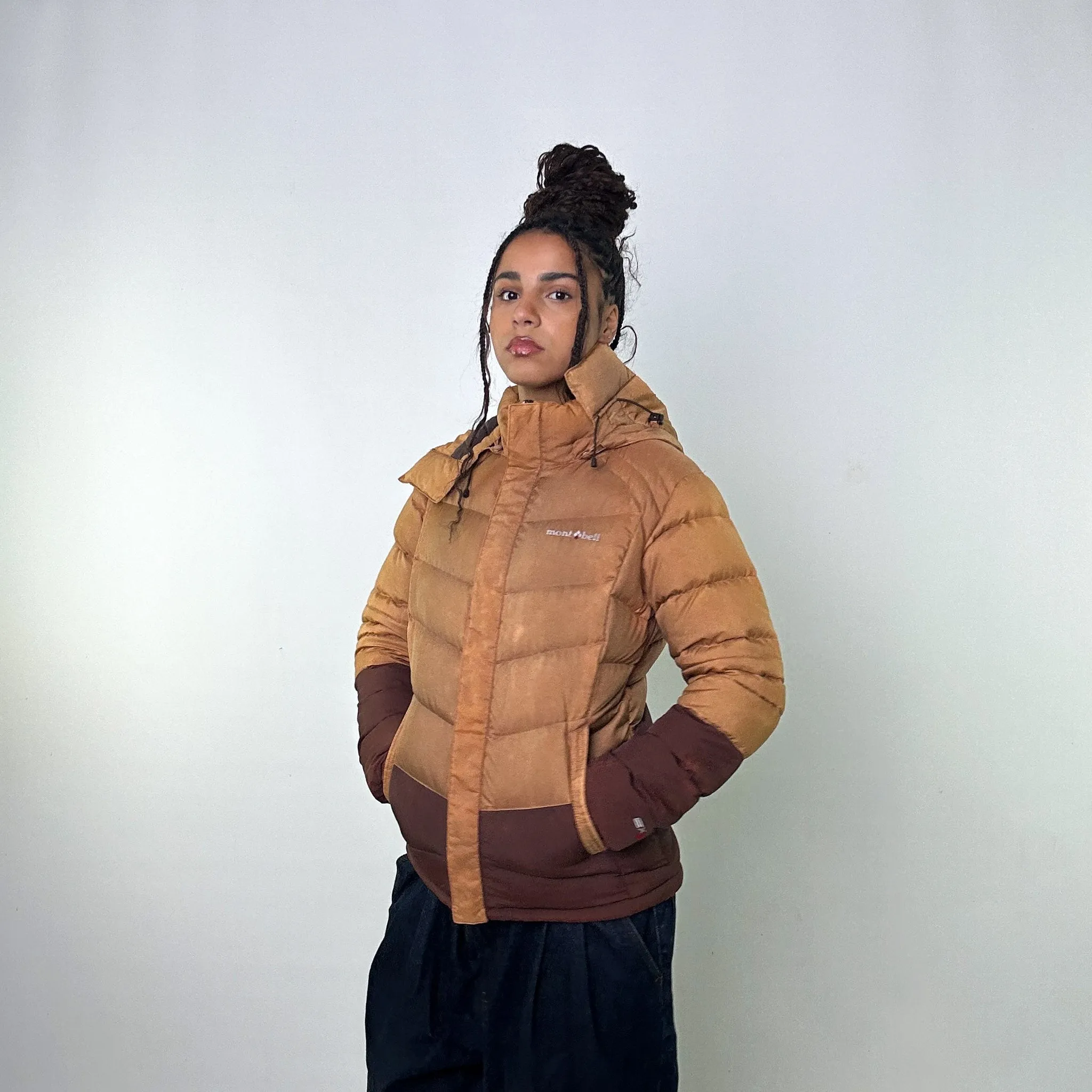 Brown y2ks Mont Bell Puffer Jacket Coat (M)