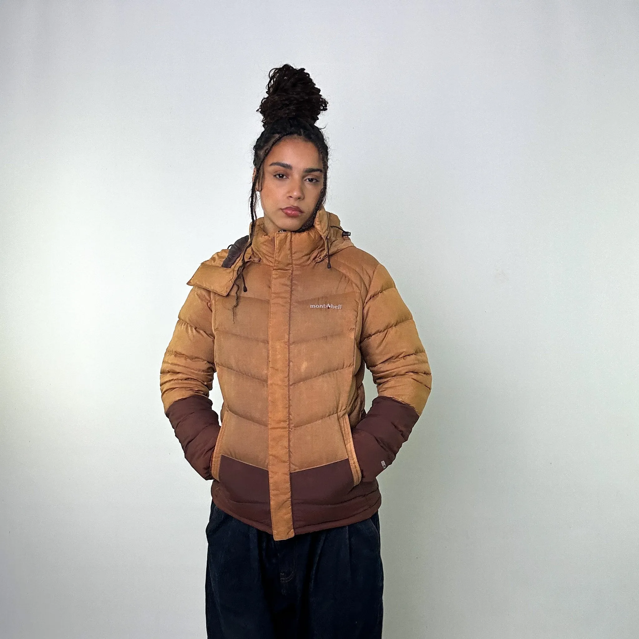 Brown y2ks Mont Bell Puffer Jacket Coat (M)