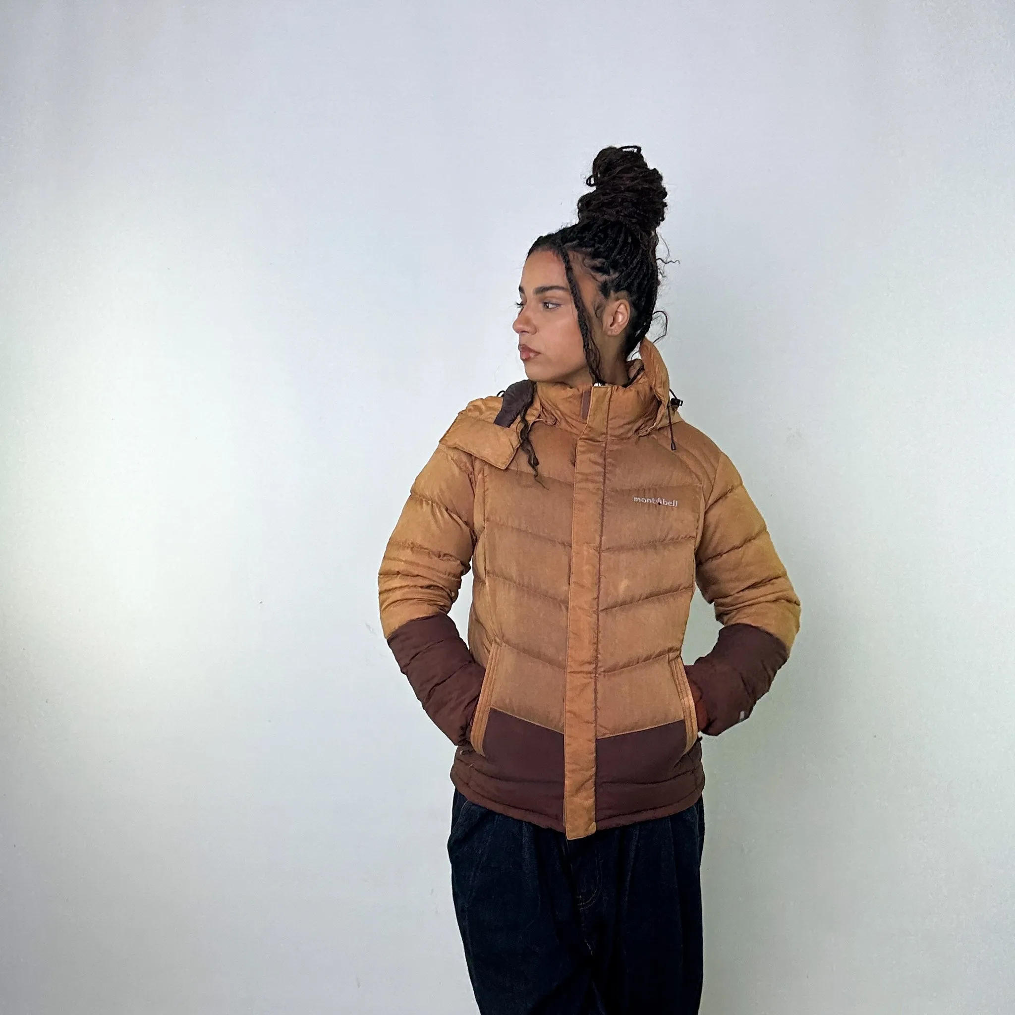 Brown y2ks Mont Bell Puffer Jacket Coat (M)