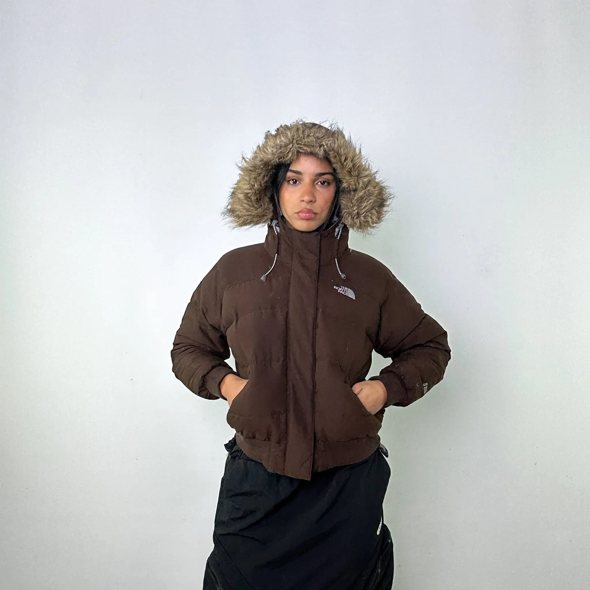 Brown y2ks The North Face 550 Series Puffer Jacket Coat (S)