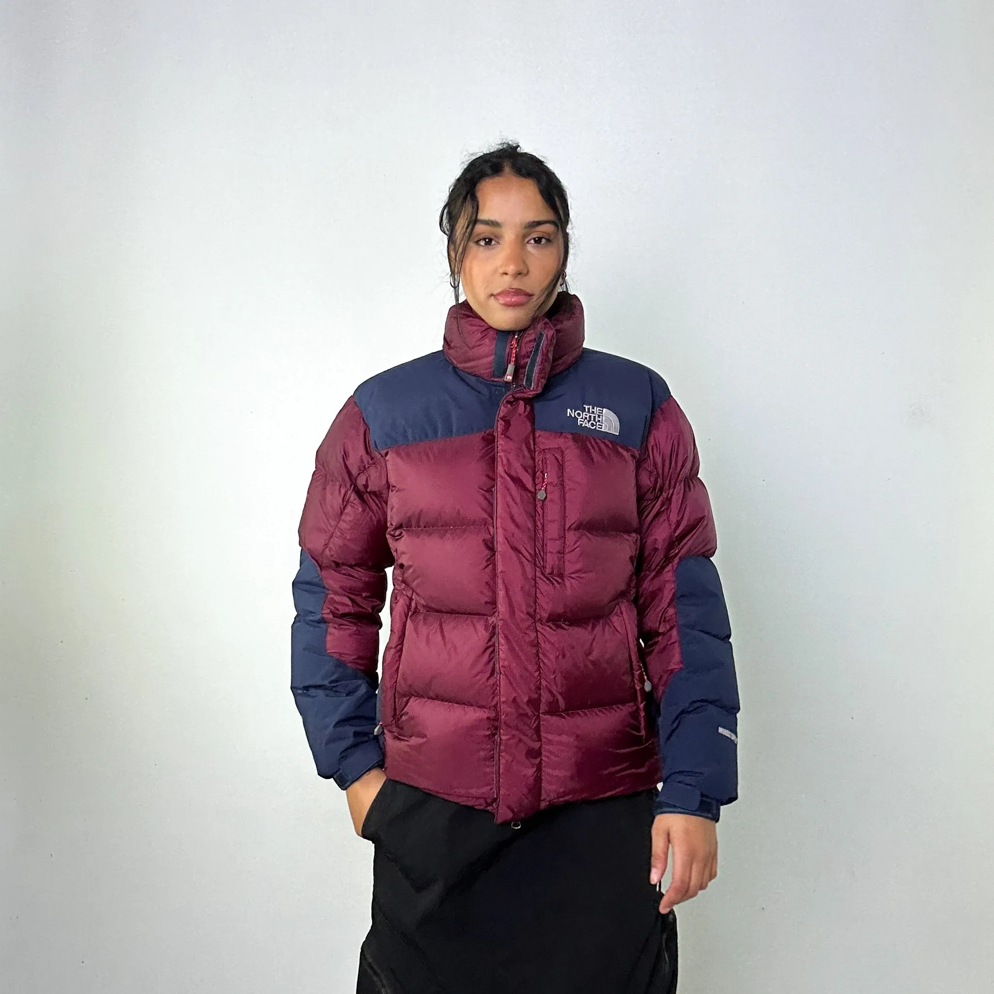 Burgundy 90s The North Face 700 Summit Series Baltoro Puffer Jacket Coat (M)