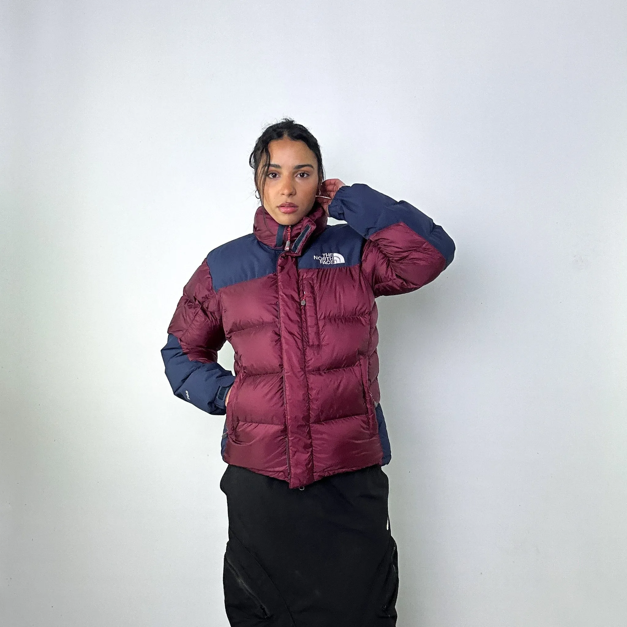 Burgundy 90s The North Face 700 Summit Series Baltoro Puffer Jacket Coat (M)